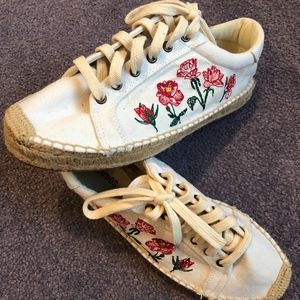 Rose Stitched Soludos Sneaker Espadrilles